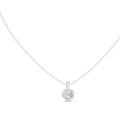 Round Solitaire Diamond Pendant with Prong Setting Side Angle View