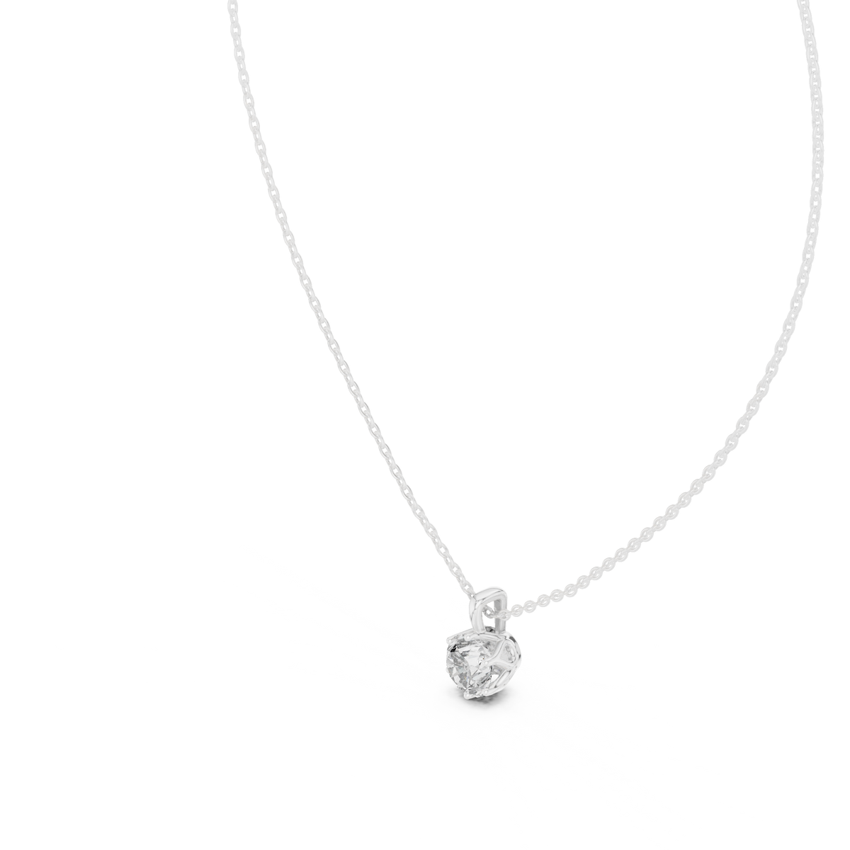labgrown 1.00 Ct Diamond Round Shape Diamond Pendant For Her In 18K Solid Gold - HIGHCARAT DIAMONDS