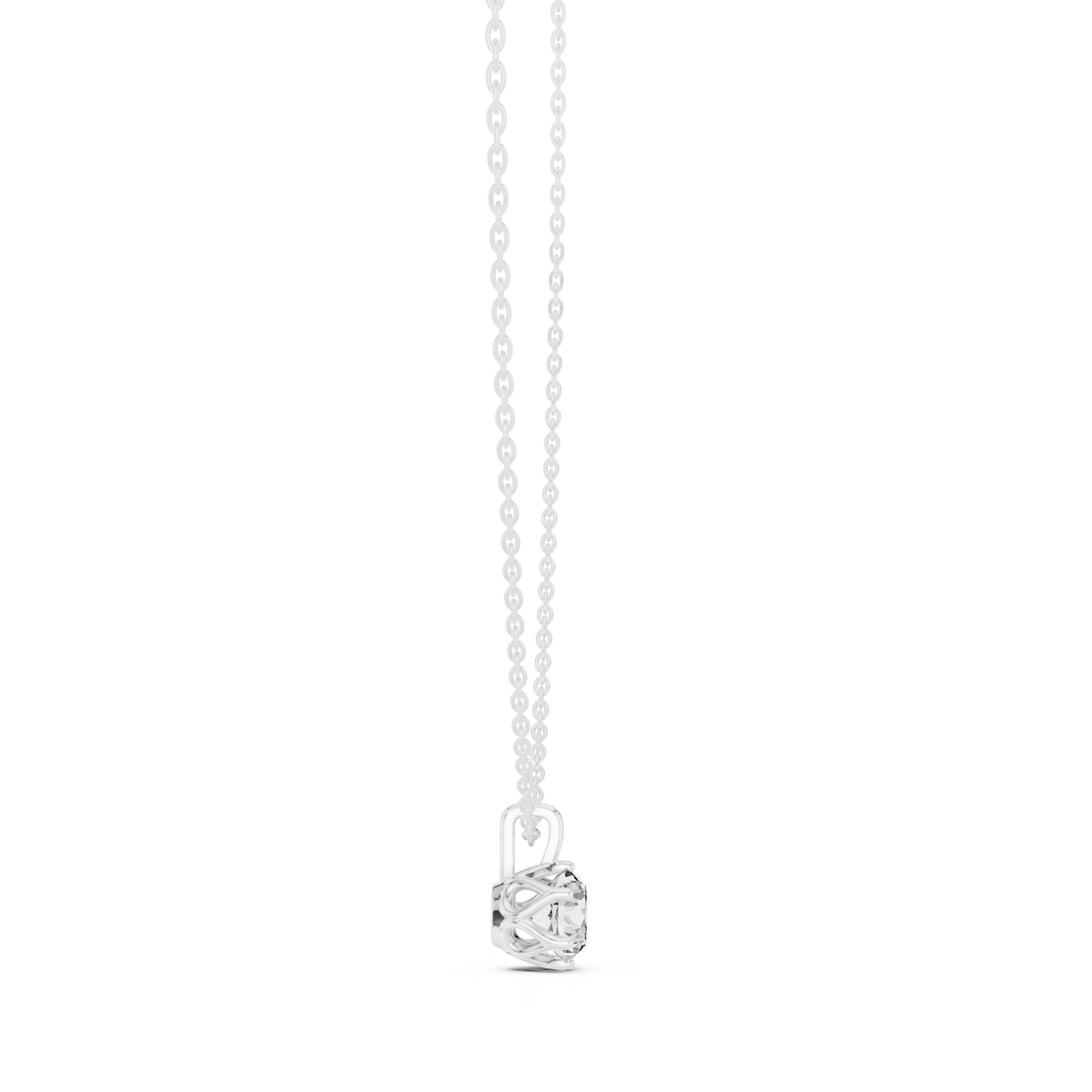 labgrown 1.00 Ct Diamond Round Shape Diamond Pendant For Her In 18K Solid Gold - HIGHCARAT DIAMONDS