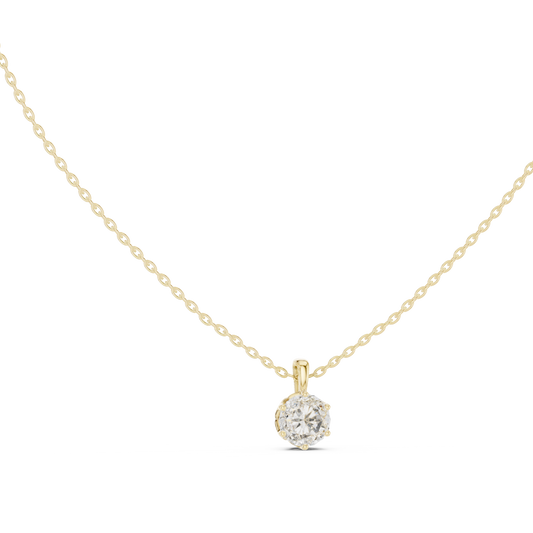 labgrown 1.00 Ct Diamond Round Shape Diamond Pendant For Her In 18K Solid Gold - HIGHCARAT DIAMONDS