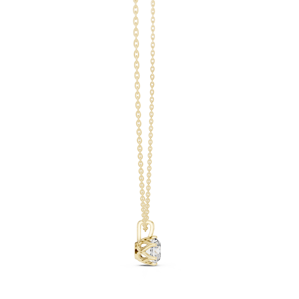 labgrown 1.00 Ct Diamond Round Shape Diamond Pendant For Her In 18K Solid Gold - HIGHCARAT DIAMONDS