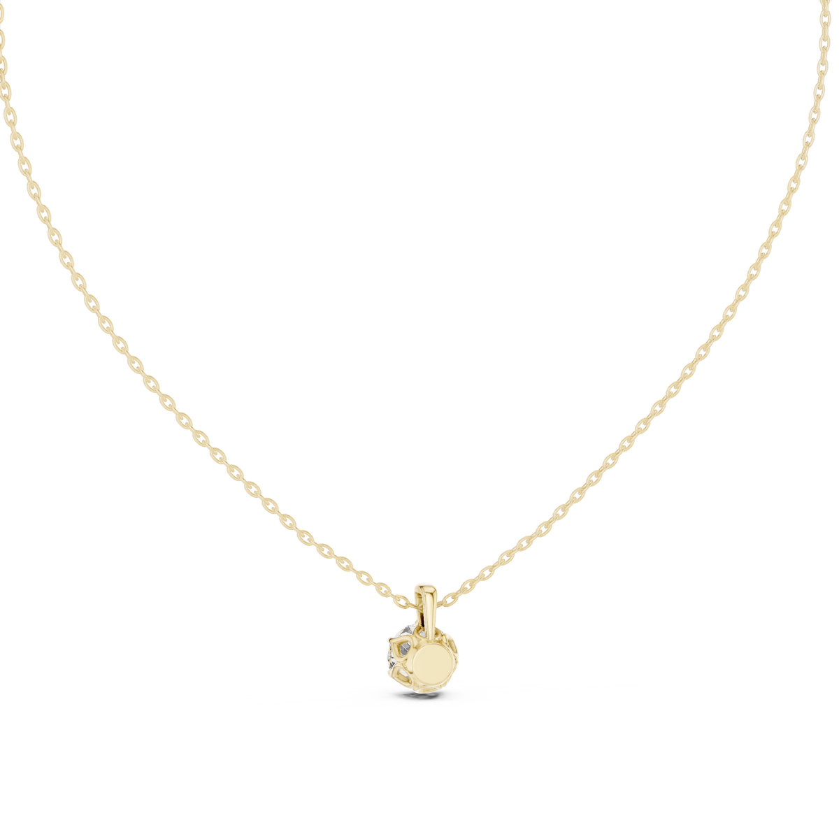 labgrown 1.00 Ct Diamond Round Shape Diamond Pendant For Her In 18K Solid Gold - HIGHCARAT DIAMONDS