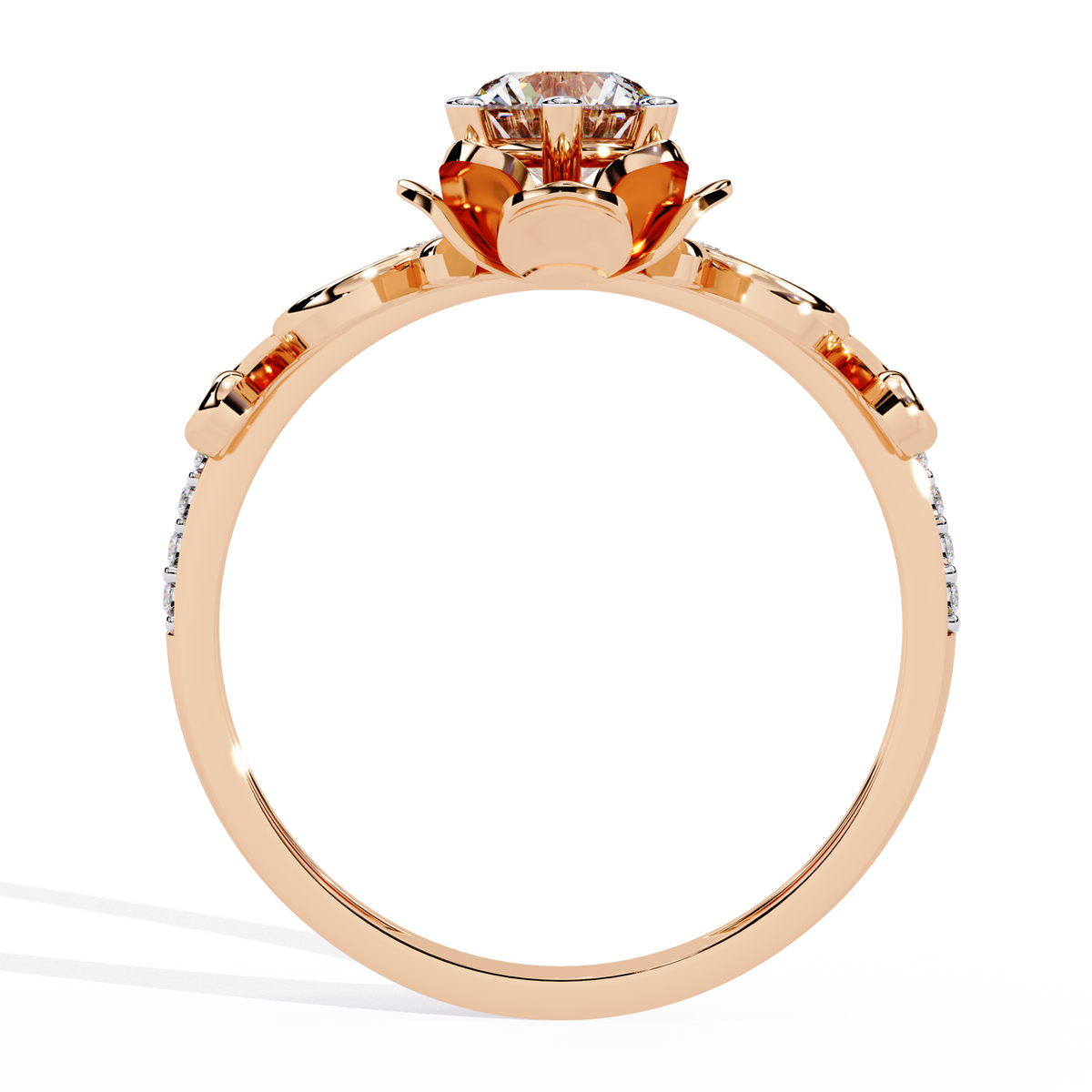 Solitaire Round Cut Diamond Channel Set Antique Hand Crafted Stunning Dainty Engagement Ring - HIGHCARAT DIAMONDS