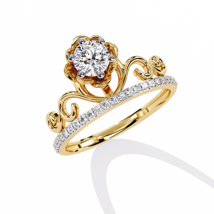 Solitaire Round Cut Diamond Channel Set Antique Hand Crafted Stunning Dainty Engagement Ring - HIGHCARAT DIAMONDS