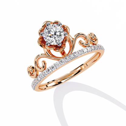 Solitaire Round Cut Diamond Channel Set Antique Hand Crafted Stunning Dainty Engagement Ring - HIGHCARAT DIAMONDS