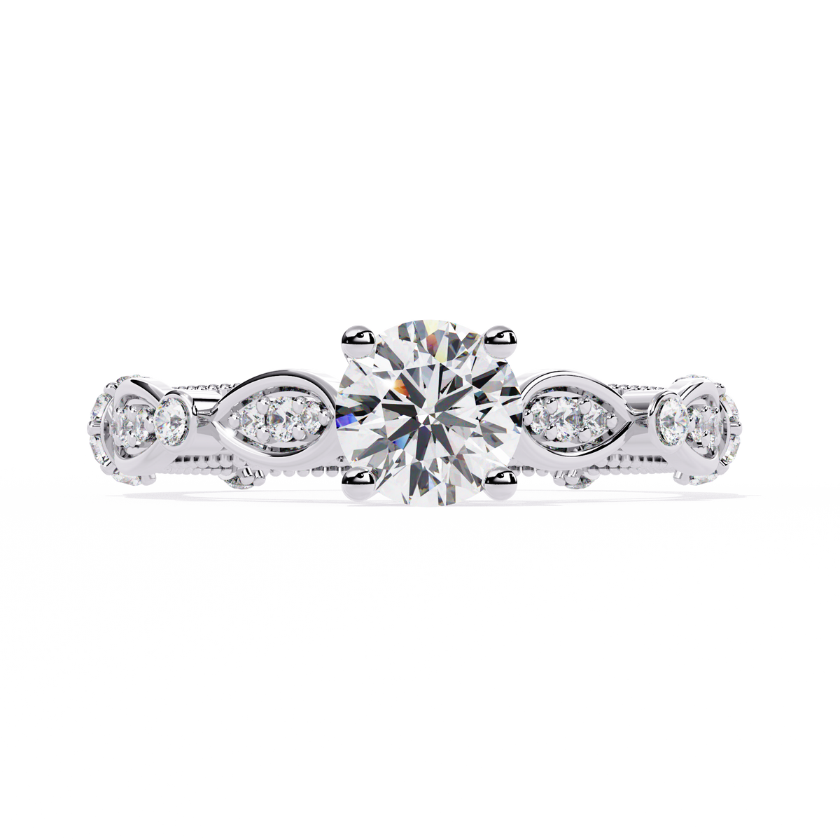 Solitaire Round Cut Diamond Cluster Minimalist Stunning Dainty Sparkling Bridal Set Ring for Women's - HIGHCARAT DIAMONDS