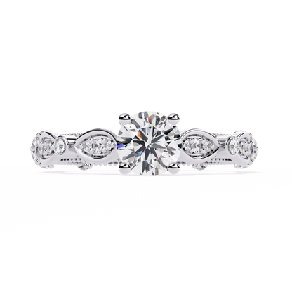 Solitaire Round Cut Diamond Cluster Minimalist Stunning Dainty Sparkling Bridal Set Ring for Women's - HIGHCARAT DIAMONDS