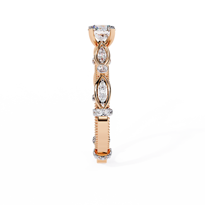Solitaire Round Cut Diamond Cluster Minimalist Stunning Dainty Sparkling Bridal Set Ring for Women's - HIGHCARAT DIAMONDS