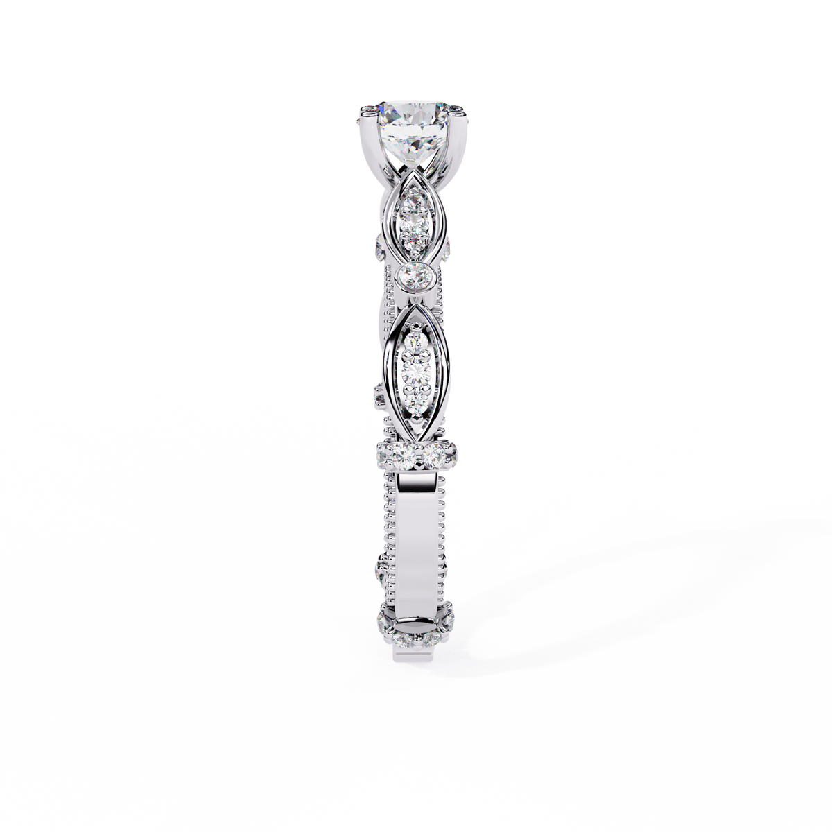Solitaire Round Cut Diamond Cluster Minimalist Stunning Dainty Sparkling Bridal Set Ring for Women's - HIGHCARAT DIAMONDS