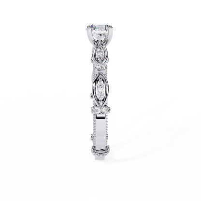 Solitaire Round Cut Diamond Cluster Minimalist Stunning Dainty Sparkling Bridal Set Ring for Women's - HIGHCARAT DIAMONDS