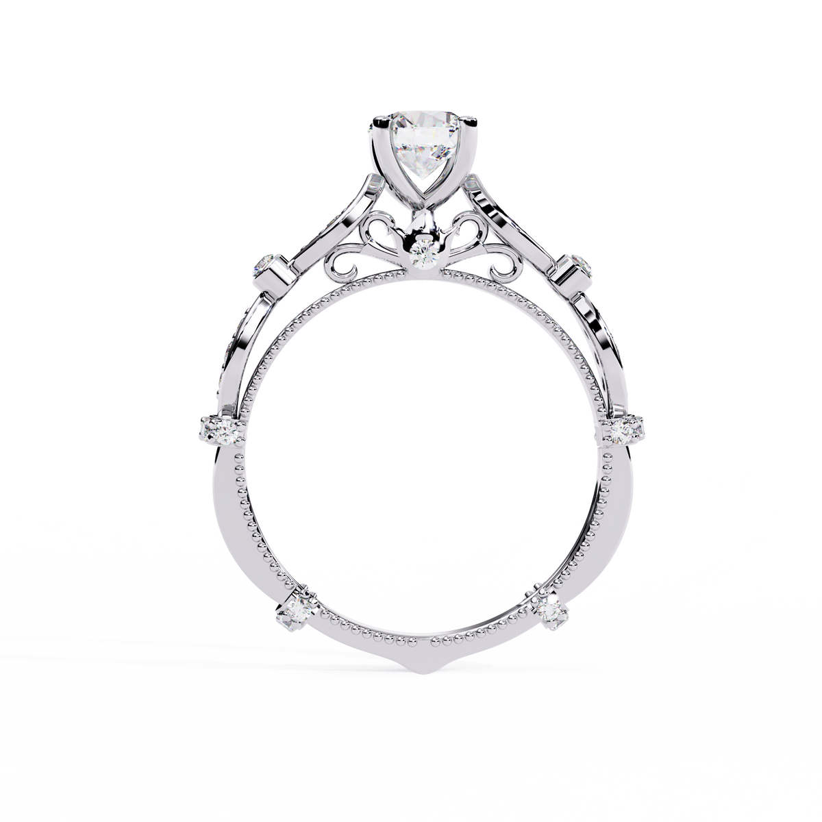 Solitaire Round Cut Diamond Cluster Minimalist Stunning Dainty Sparkling Bridal Set Ring for Women's - HIGHCARAT DIAMONDS