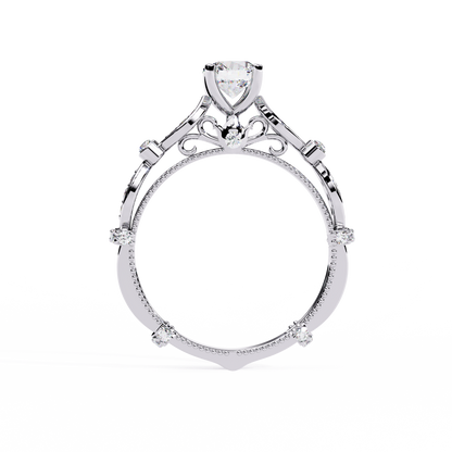 Solitaire Round Cut Diamond Cluster Minimalist Stunning Dainty Sparkling Bridal Set Ring for Women's - HIGHCARAT DIAMONDS