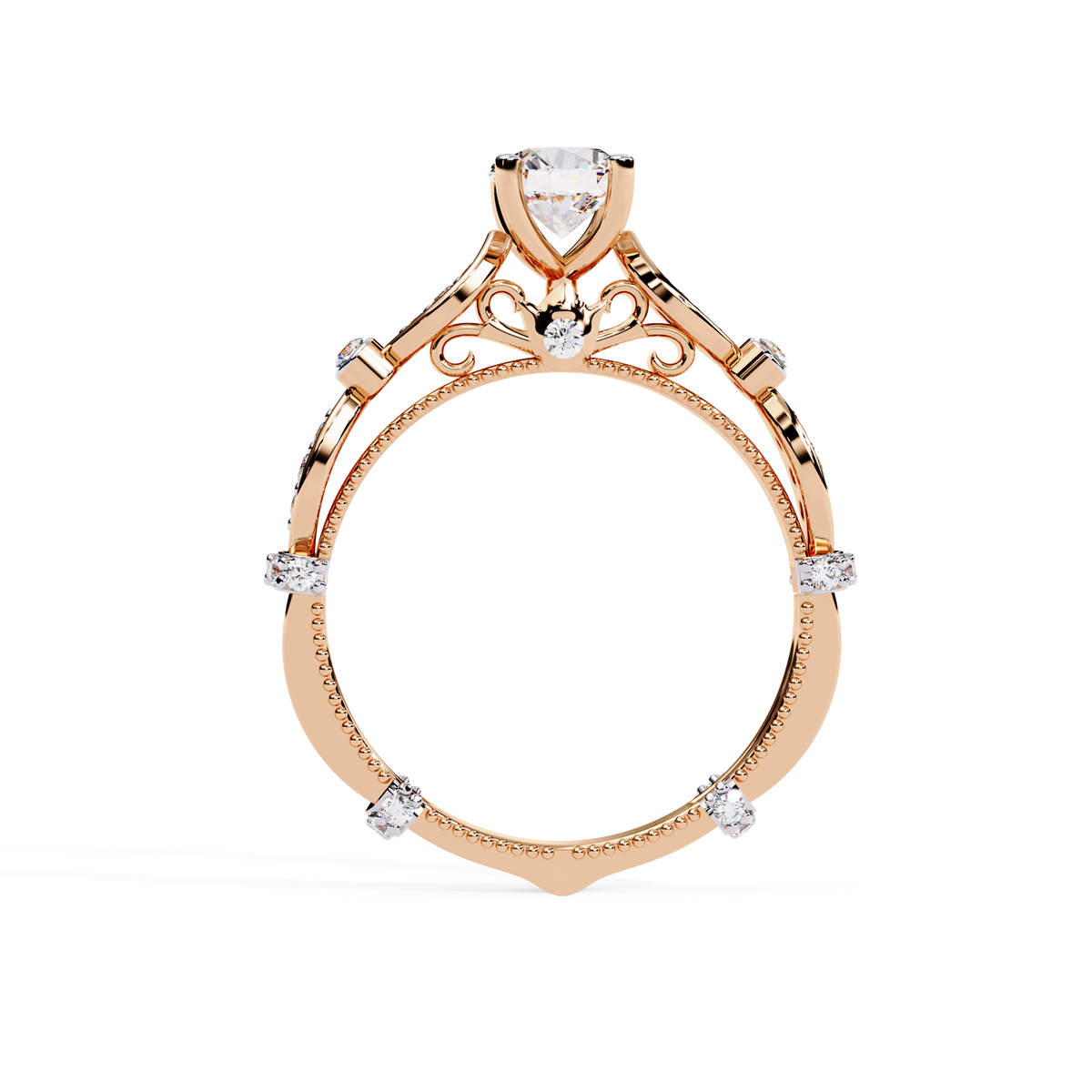 Solitaire Round Cut Diamond Cluster Minimalist Stunning Dainty Sparkling Bridal Set Ring for Women's - HIGHCARAT DIAMONDS