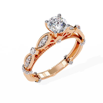 Solitaire Round Cut Diamond Cluster Minimalist Stunning Dainty Sparkling Bridal Set Ring for Women's - HIGHCARAT DIAMONDS