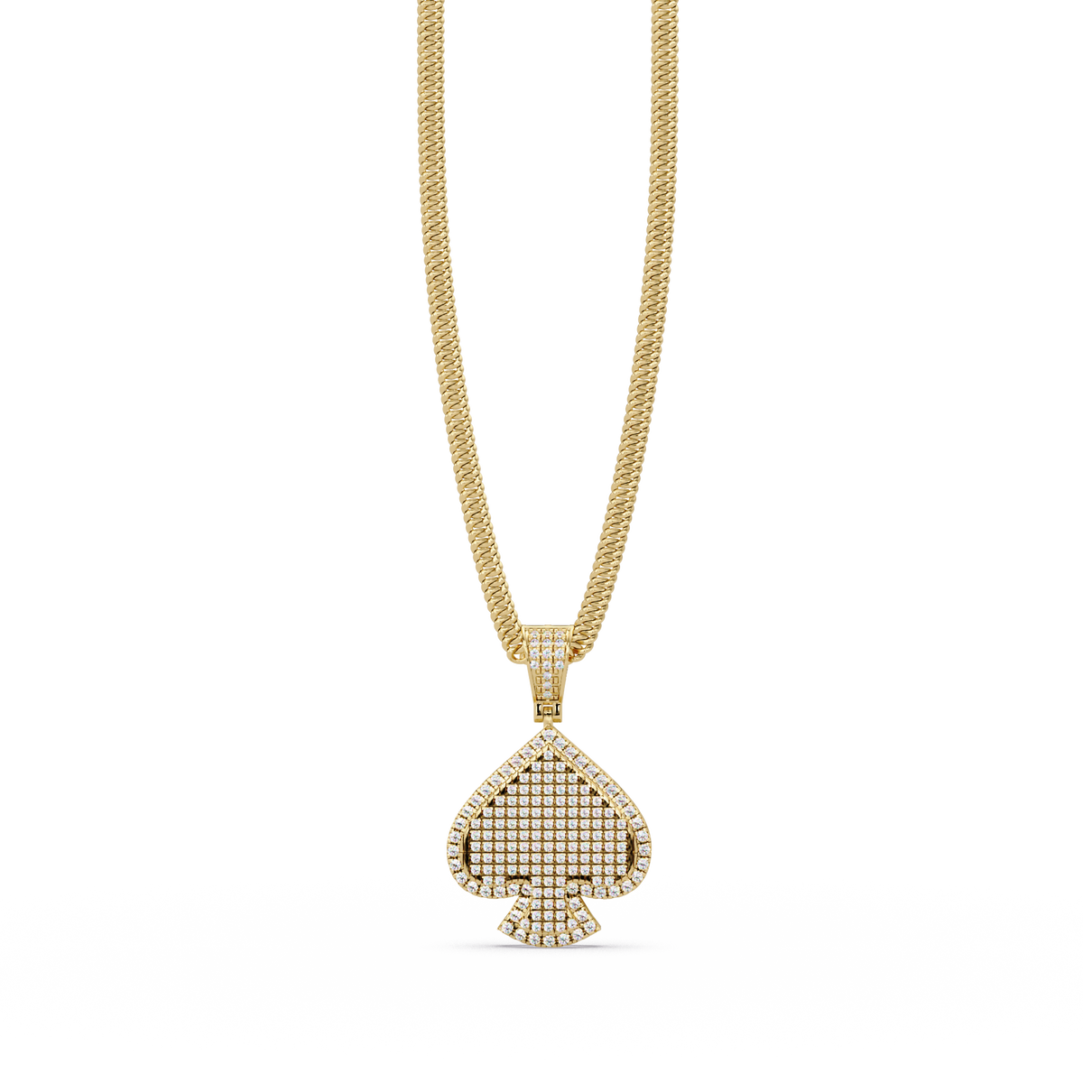 Spade Shape Pave Lab Grown Diamond Pendant - HIGHCARAT DIAMONDS