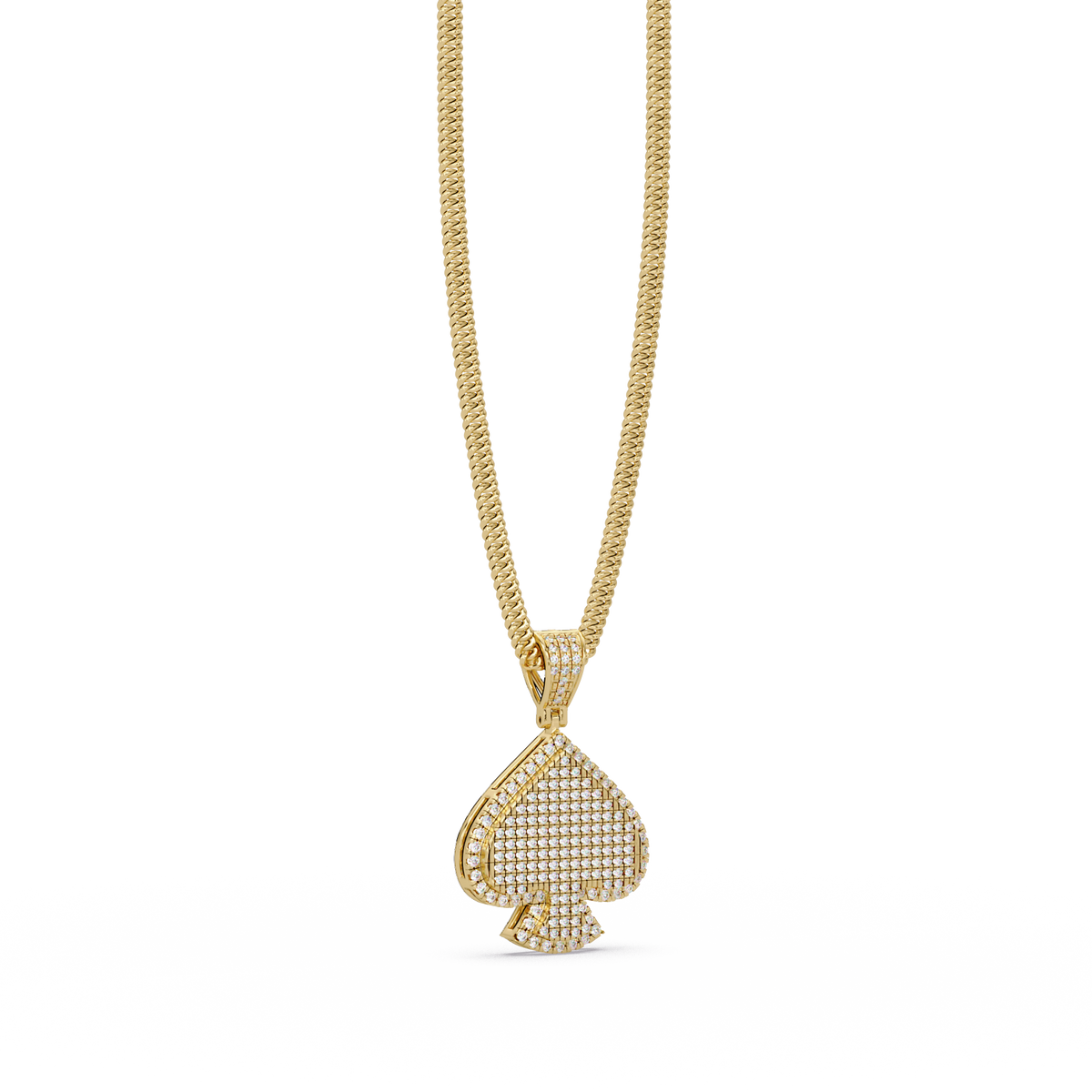 Spade Shape Pave Lab Grown Diamond Pendant - HIGHCARAT DIAMONDS