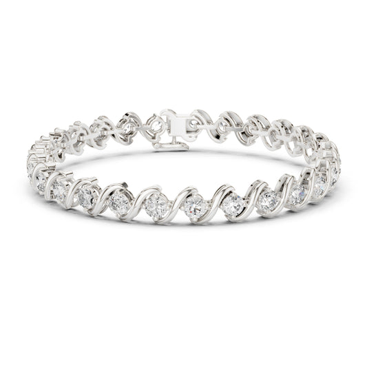 5.40CT Round Cut Lab Grown & Natural Diamond Elegant Cluster Vintage Stunning Dainty Tennis Dainty Bracelet Gift For Her - HIGHCARAT DIAMONDS