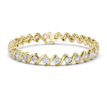 5.40CT Round Cut Lab Grown & Natural Diamond Elegant Cluster Vintage Stunning Dainty Tennis Dainty Bracelet Gift For Her - HIGHCARAT DIAMONDS