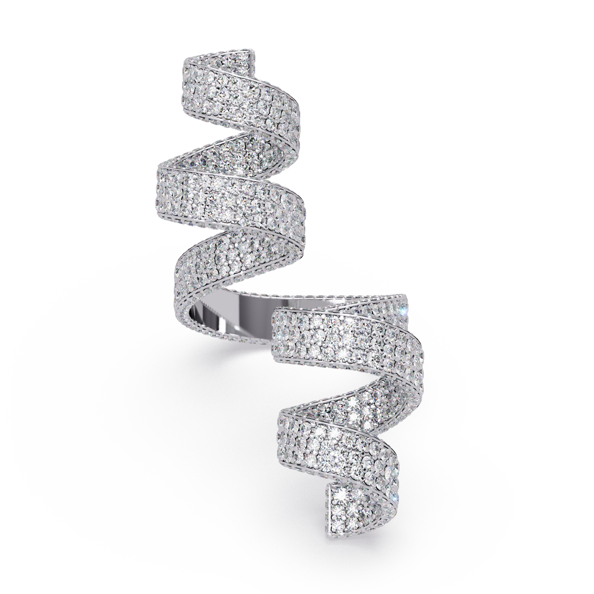 Spiral Wrap Lab Grown Diamond Statement Ring - HIGHCARAT DIAMONDS