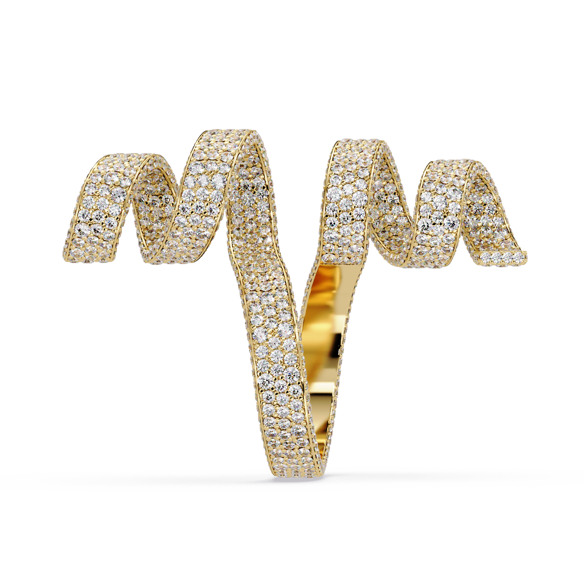 Spiral Wrap Lab Grown Diamond Statement Ring - HIGHCARAT DIAMONDS
