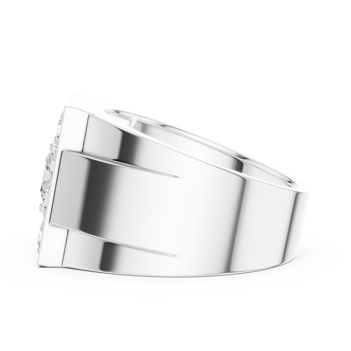 2.20 Ct Round & Princess Shape Lab Grown 10k Solid White Gold Stunning Diamond Men's Ring - HIGHCARAT DIAMONDS