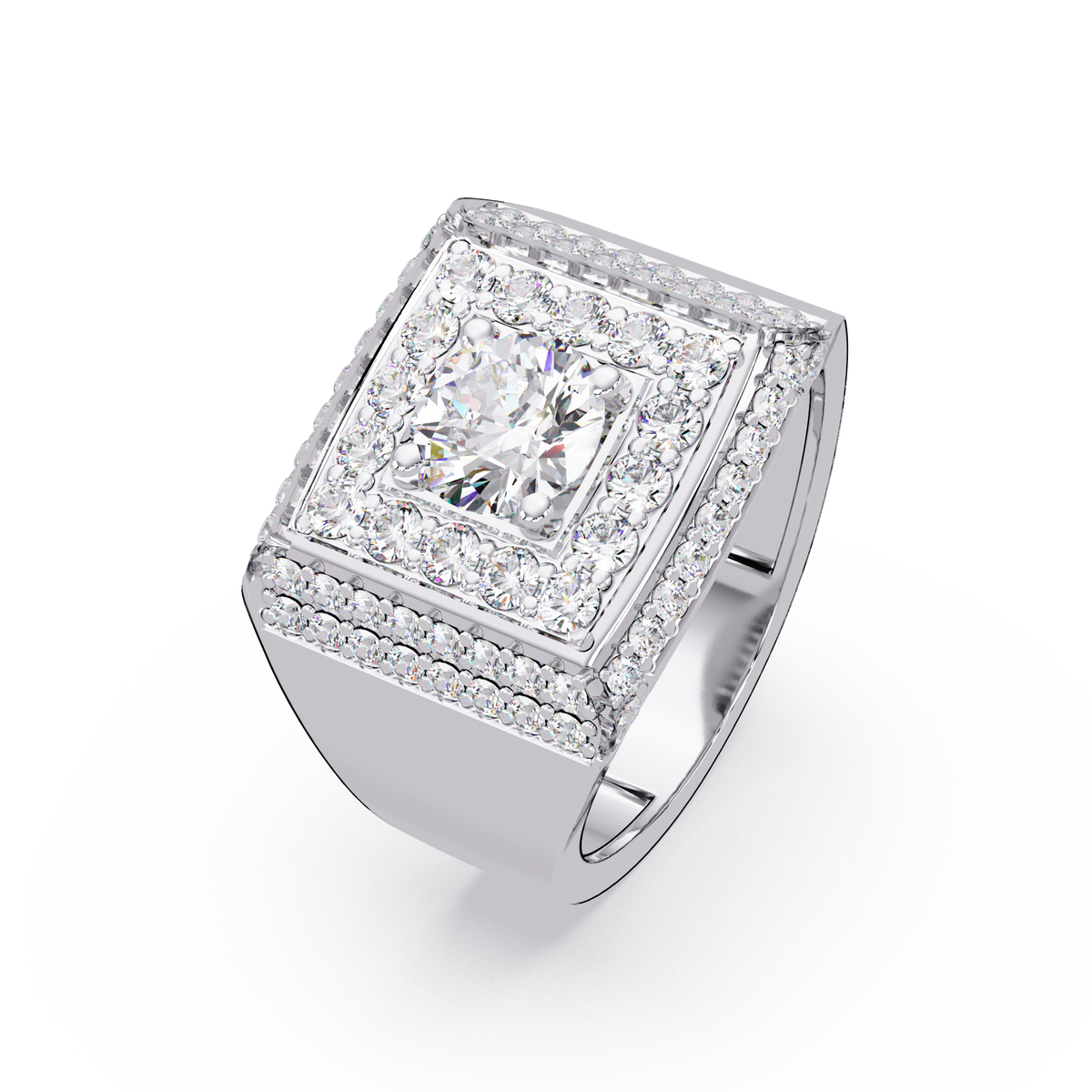 Square Halo Lab grown Diamond Luxury Ring - HIGHCARAT DIAMONDS
