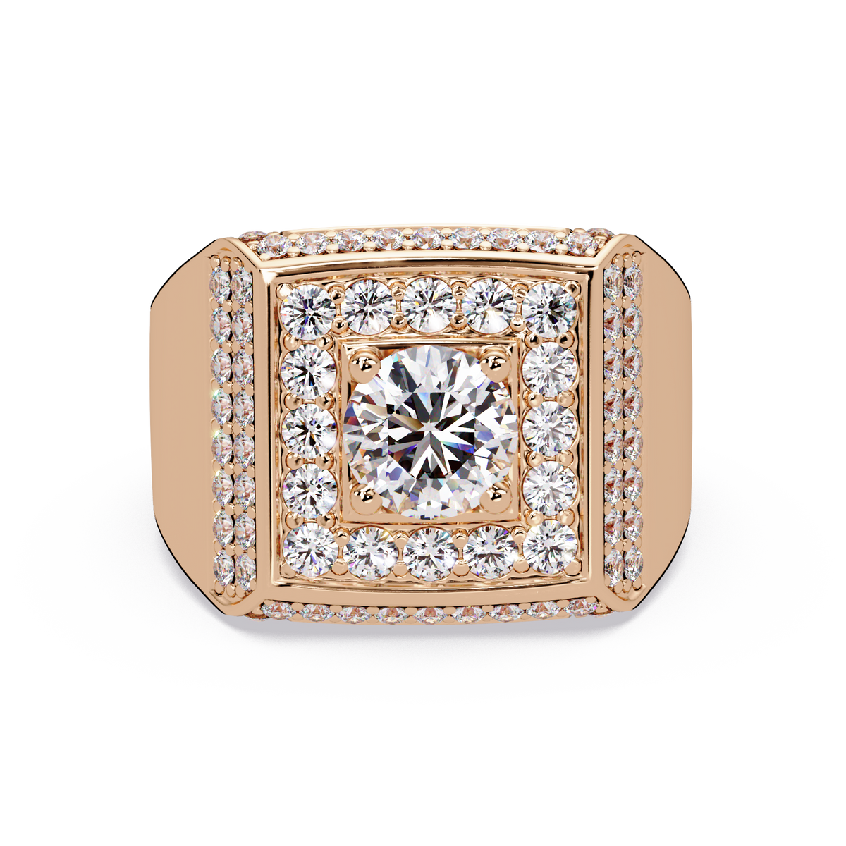 Square Halo Lab grown Diamond Luxury Ring - HIGHCARAT DIAMONDS