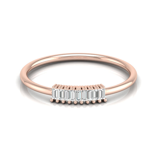 Stackable Baguette Cut Diamond Ring Modern Elegant Band for Women's In 14 KT Gold - HIGHCARAT DIAMONDS