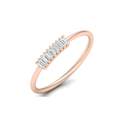 Stackable Baguette Cut Diamond Ring Modern Elegant Band for Women's In 14 KT Gold - HIGHCARAT DIAMONDS
