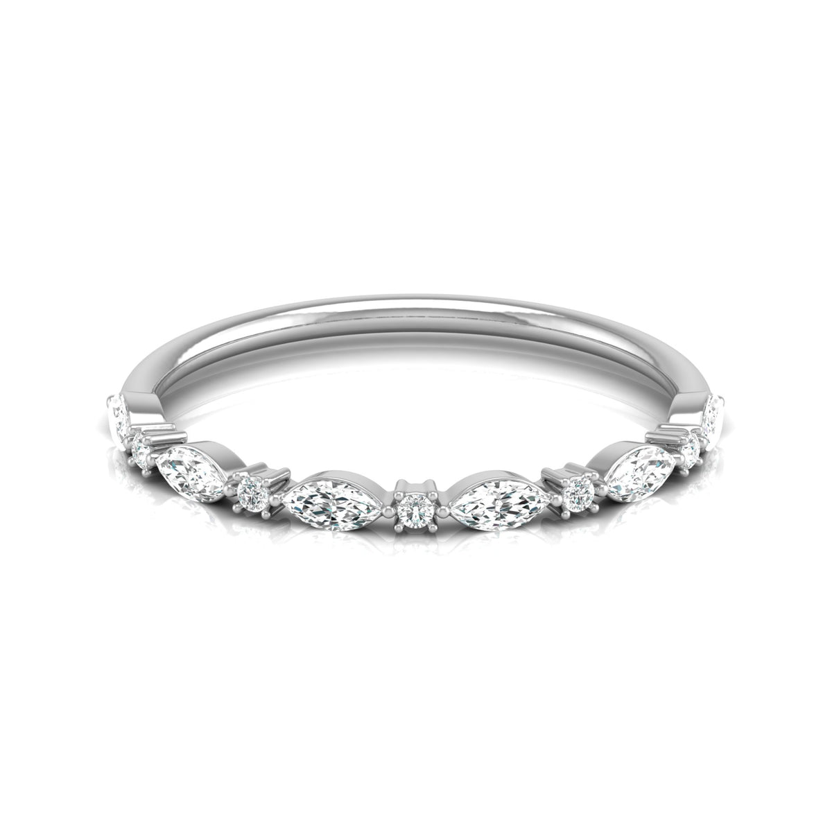 Stackable Marquise and Round Cut Diamond Ring Band Elegant Design For Women's - HIGHCARAT DIAMONDS
