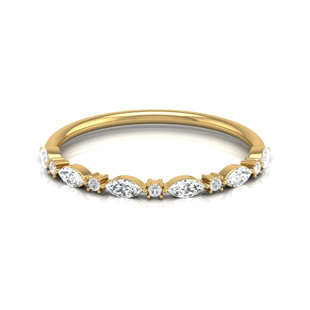 Stackable Marquise and Round Cut Diamond Ring Band Elegant Design For Women's - HIGHCARAT DIAMONDS
