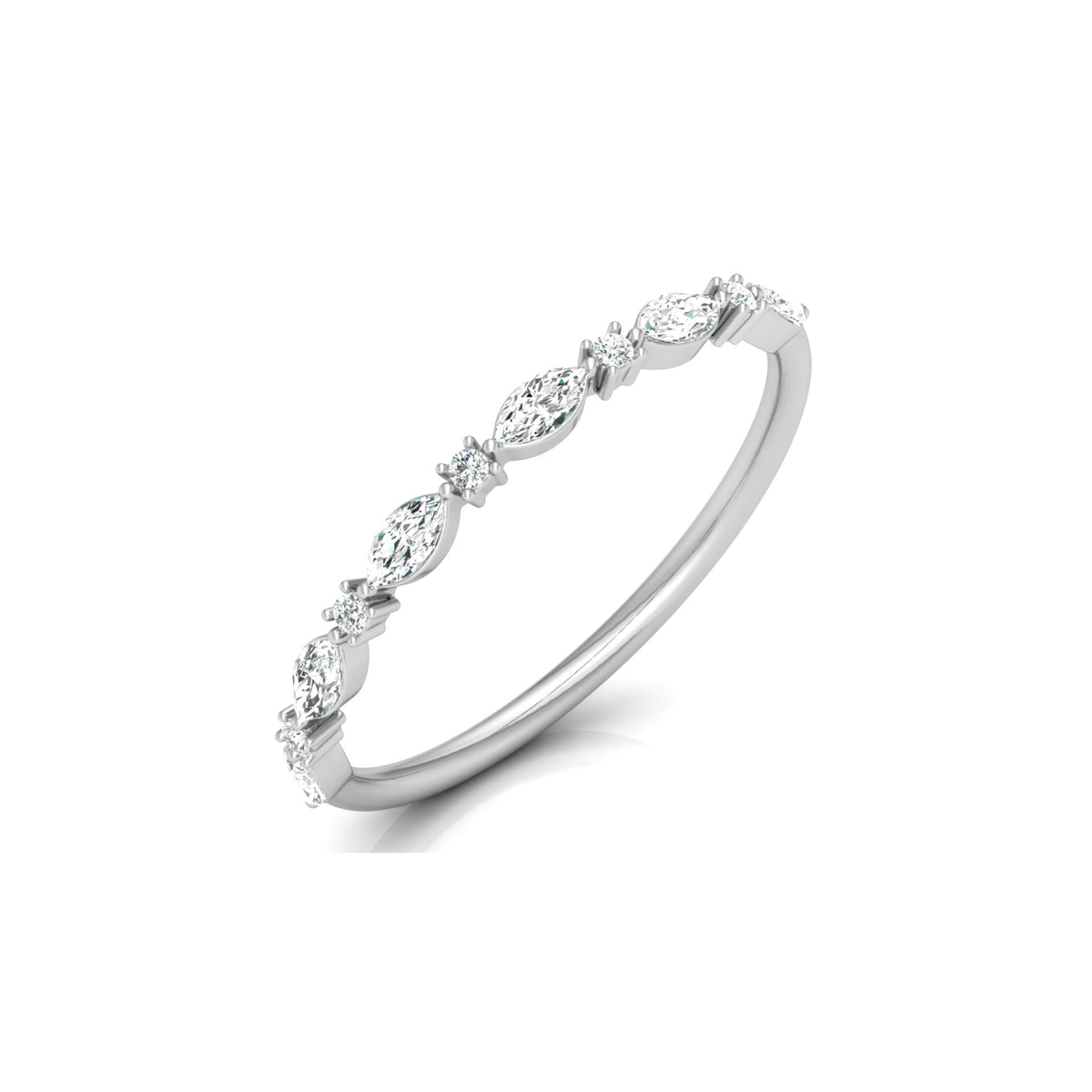 Stackable Marquise and Round Cut Diamond Ring Band Elegant Design For Women's - HIGHCARAT DIAMONDS