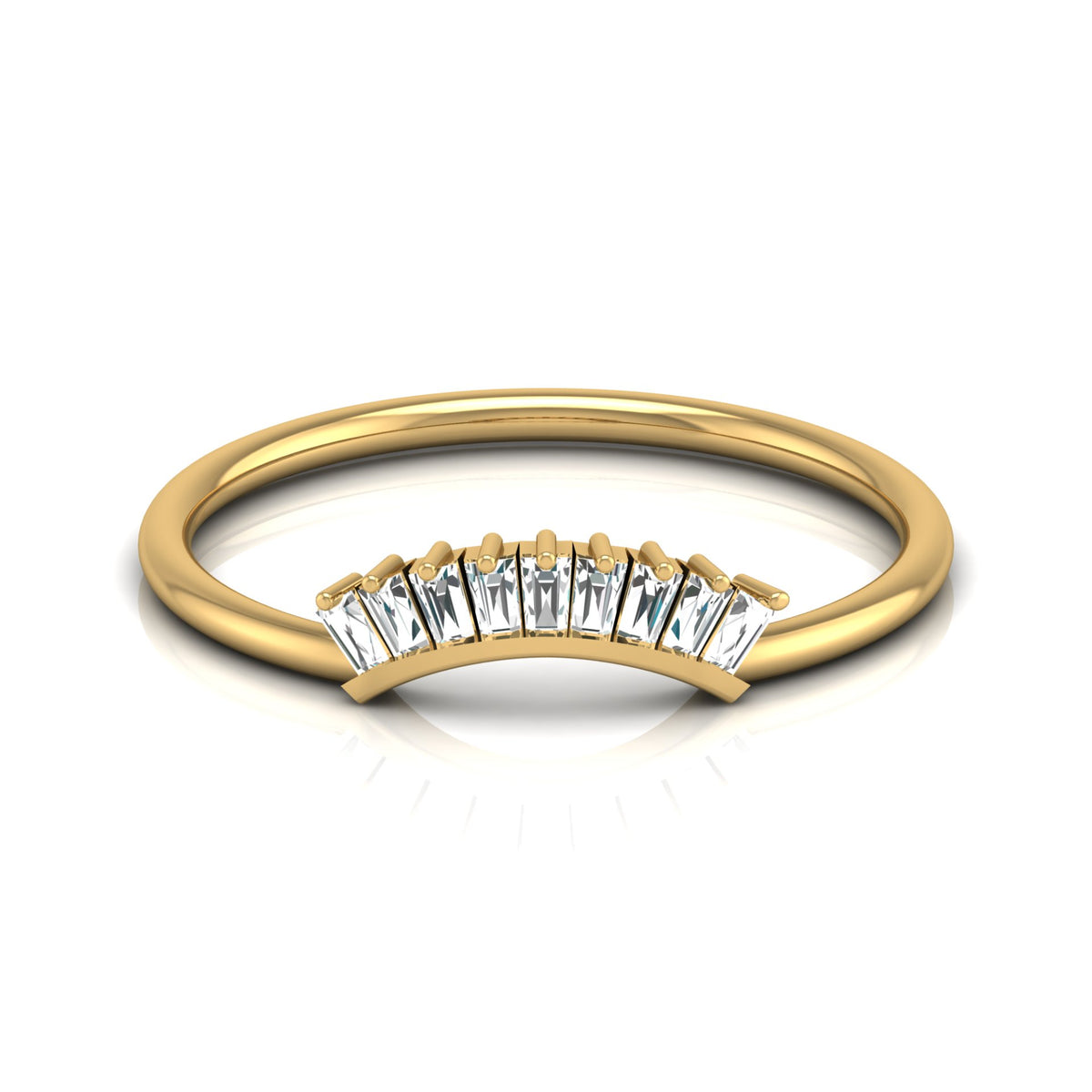 Stackable Princess Cut Diamond Ring Elegant Minimalist Band for Women In Lab Or Natural Diamonds - HIGHCARAT DIAMONDS
