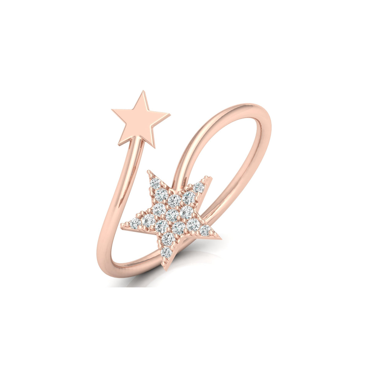 Elegant celestial inspired diamond bypass ring for women