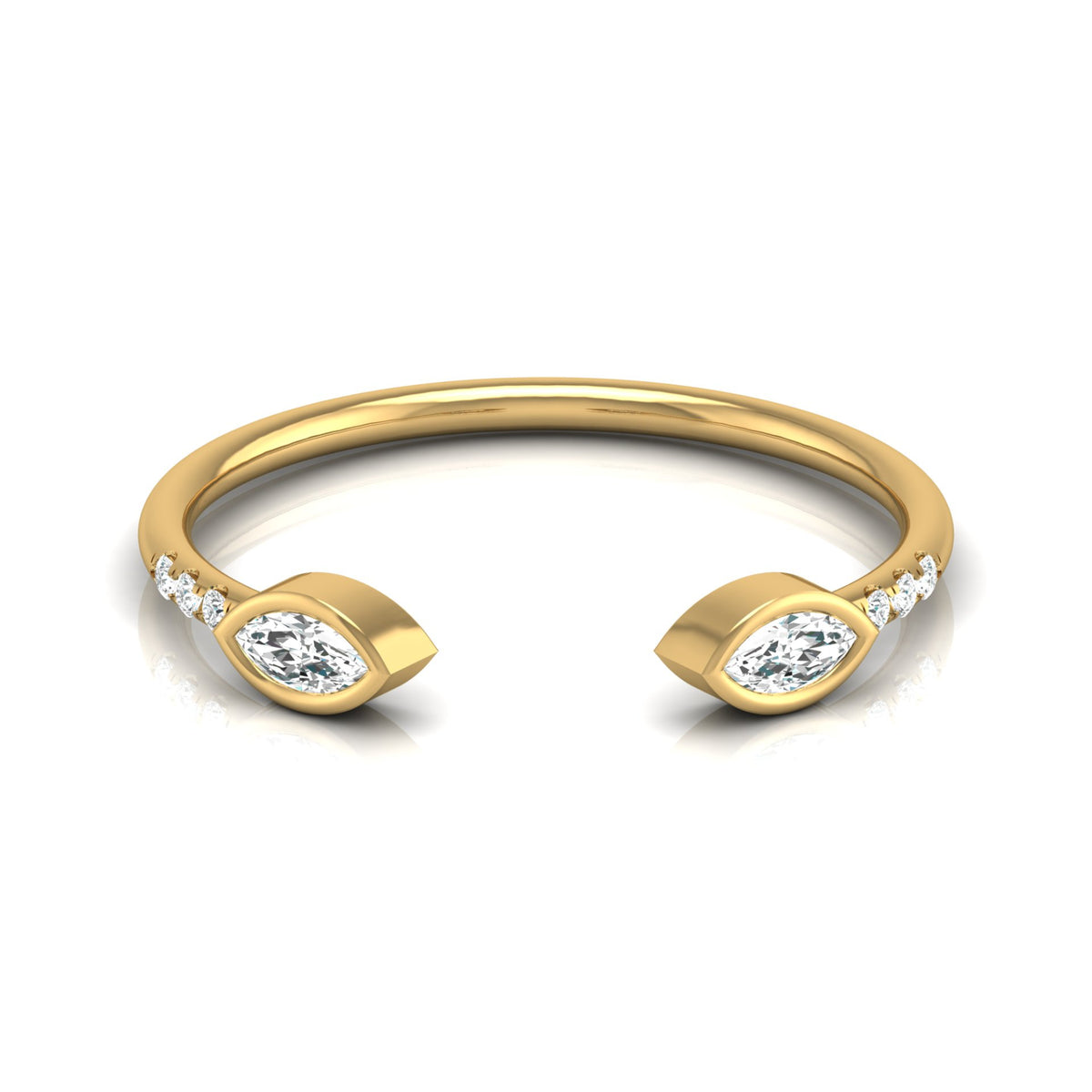 Stunning Marquise Or Round Diamond Wedding Band Ring Elegant Gift for Someone Special - HIGHCARAT DIAMONDS