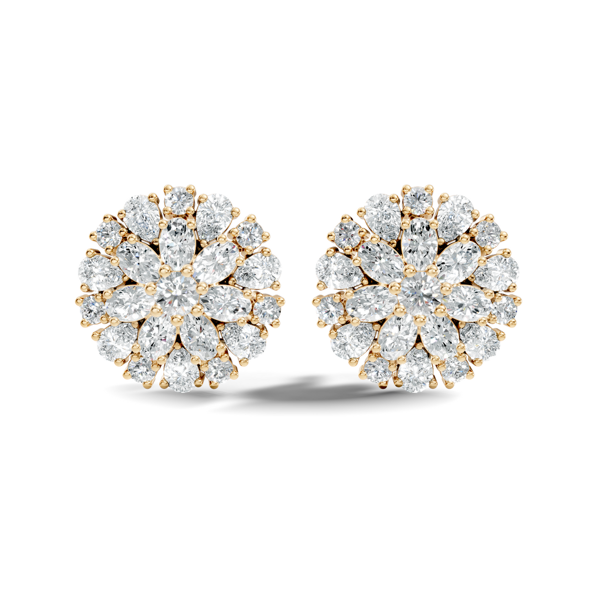 2.91 Ct Pear, Oval, Round Shape Diamond With 14k Solid Rose Gold Elegance Vintage Affordable Diamond Earrings - HIGHCARAT DIAMONDS