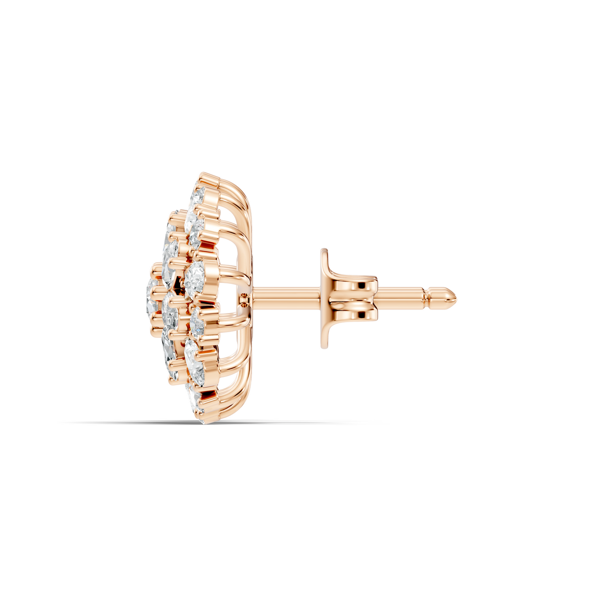 2.91 Ct Pear, Oval, Round Shape Diamond With 14k Solid Rose Gold Elegance Vintage Affordable Diamond Earrings - HIGHCARAT DIAMONDS
