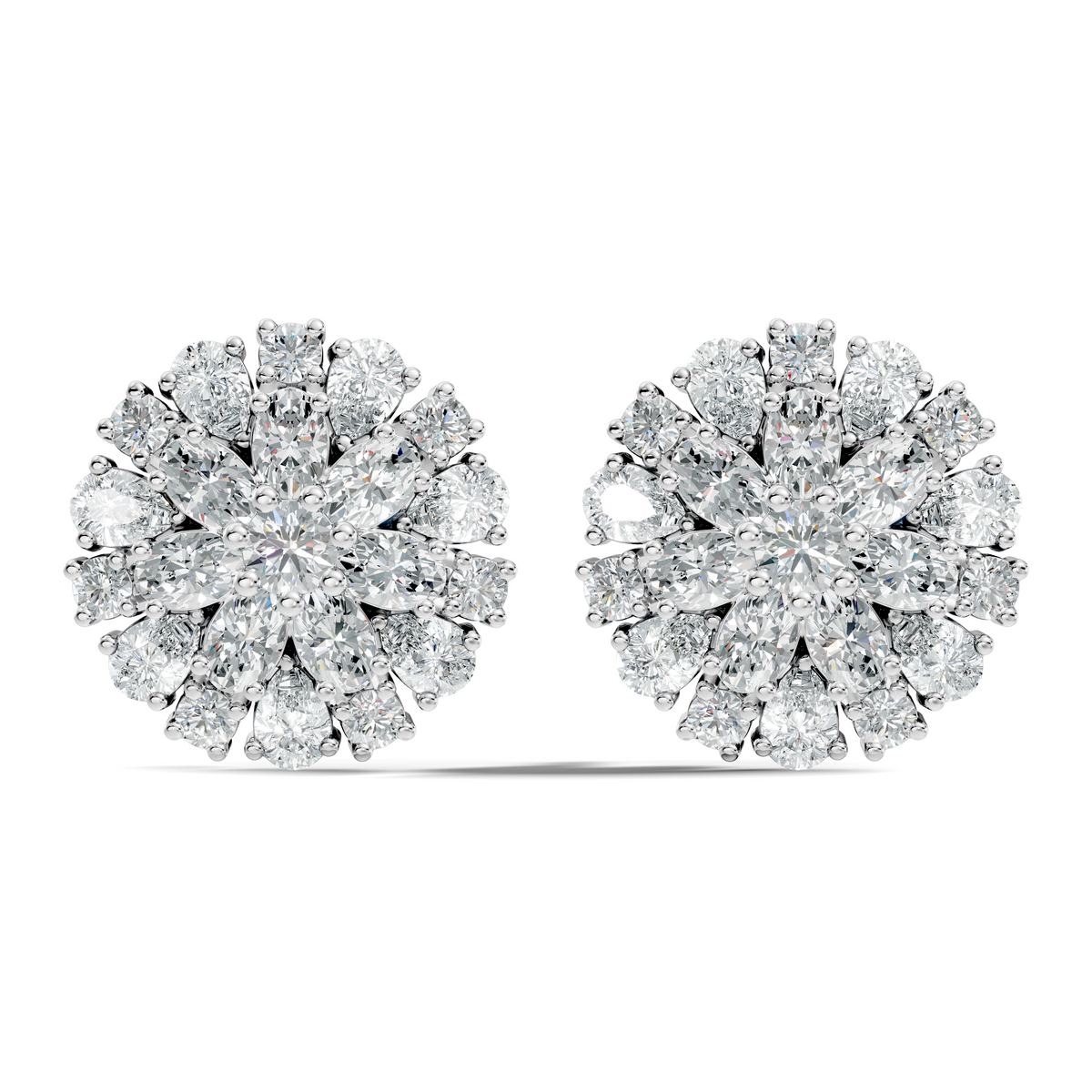 2.91 Ct Pear, Oval, Round Shape Diamond With 14k Solid Rose Gold Elegance Vintage Affordable Diamond Earrings - HIGHCARAT DIAMONDS