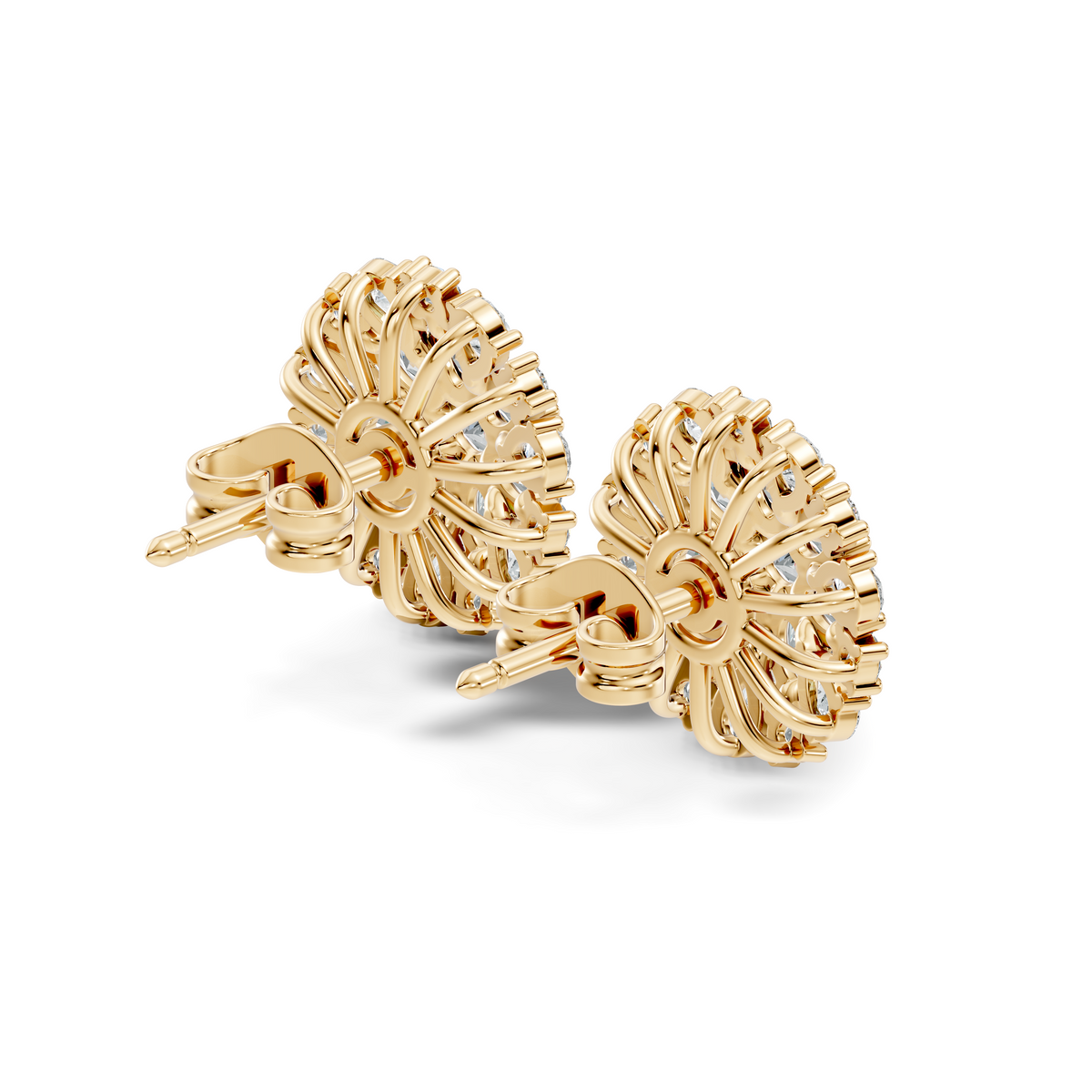 2.91 Ct Pear, Oval, Round Shape Diamond With 14k Solid Rose Gold Elegance Vintage Affordable Diamond Earrings - HIGHCARAT DIAMONDS