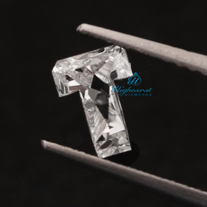 T Alphabet Shaped Lab Grown Custom Diamond featuring custom letter design and precision faceting