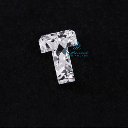 Loose T Letter Shape Diamond showcasing custom cut details and polished finish