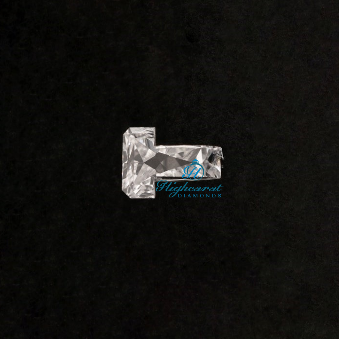 Precision Cut Alphabet T Diamond featuring defined contours and reflective facets