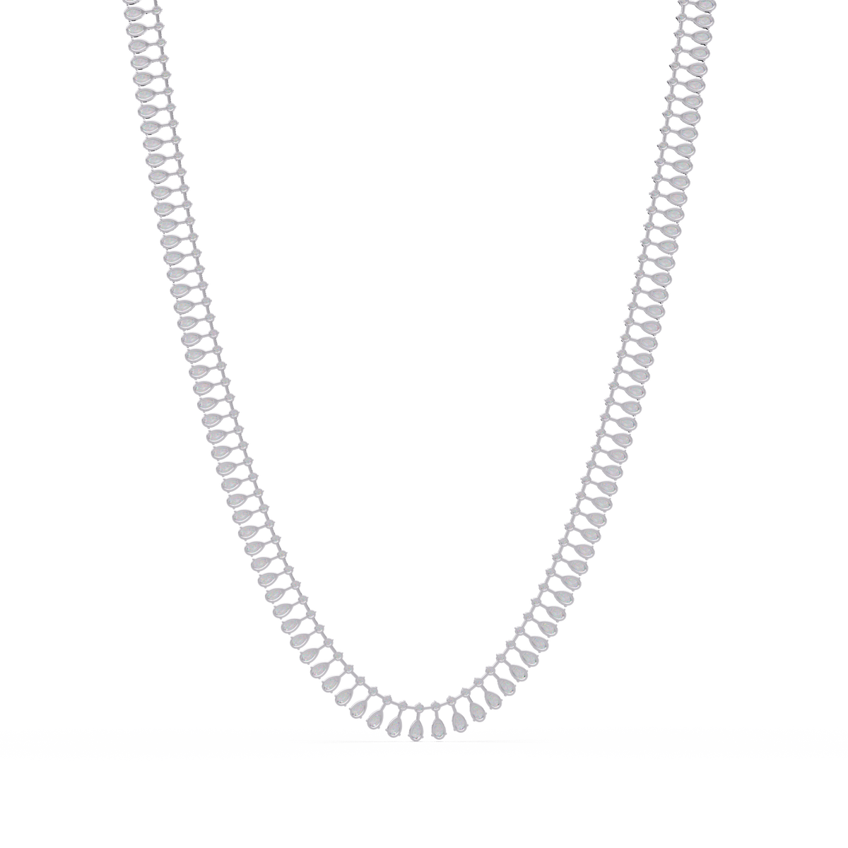 Tennis Round & Pear Cut Rose Gold Lab Grown Diamond Necklace - HIGHCARAT DIAMONDS