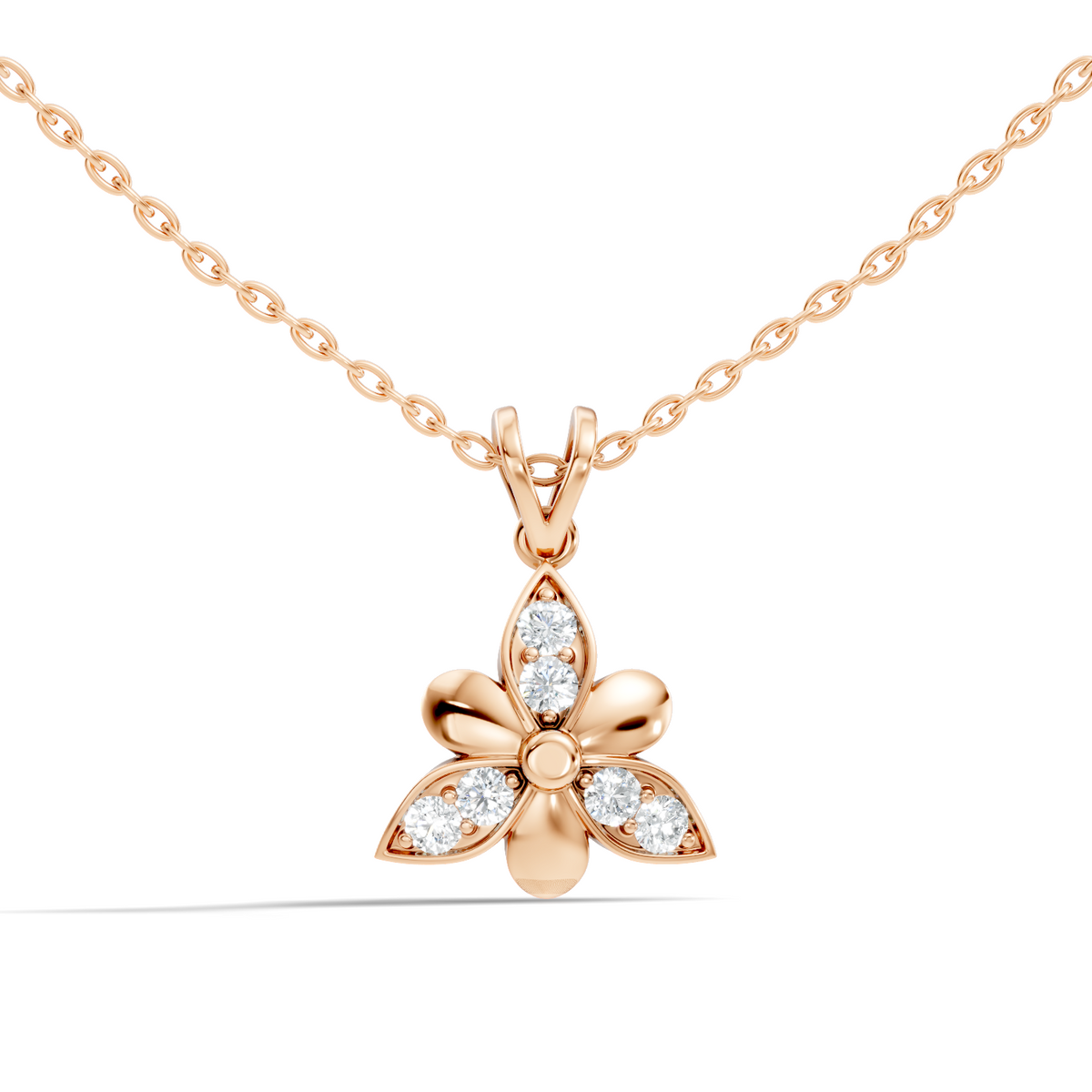 White Gold Vintage Pendant with Diamond Elegant Floral Design Perfect Gift For Annversary - HIGHCARAT DIAMONDS