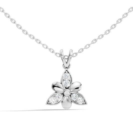 White Gold Vintage Pendant with Diamond Elegant Floral Design Perfect Gift For Annversary - HIGHCARAT DIAMONDS