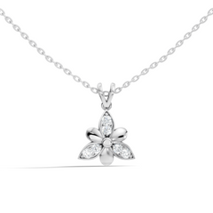 White Gold Vintage Pendant with Diamond Elegant Floral Design Perfect Gift For Annversary - HIGHCARAT DIAMONDS