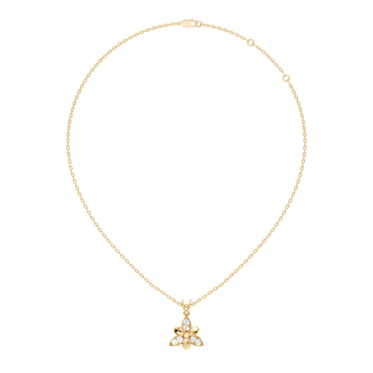 White Gold Vintage Pendant with Diamond Elegant Floral Design Perfect Gift For Annversary - HIGHCARAT DIAMONDS