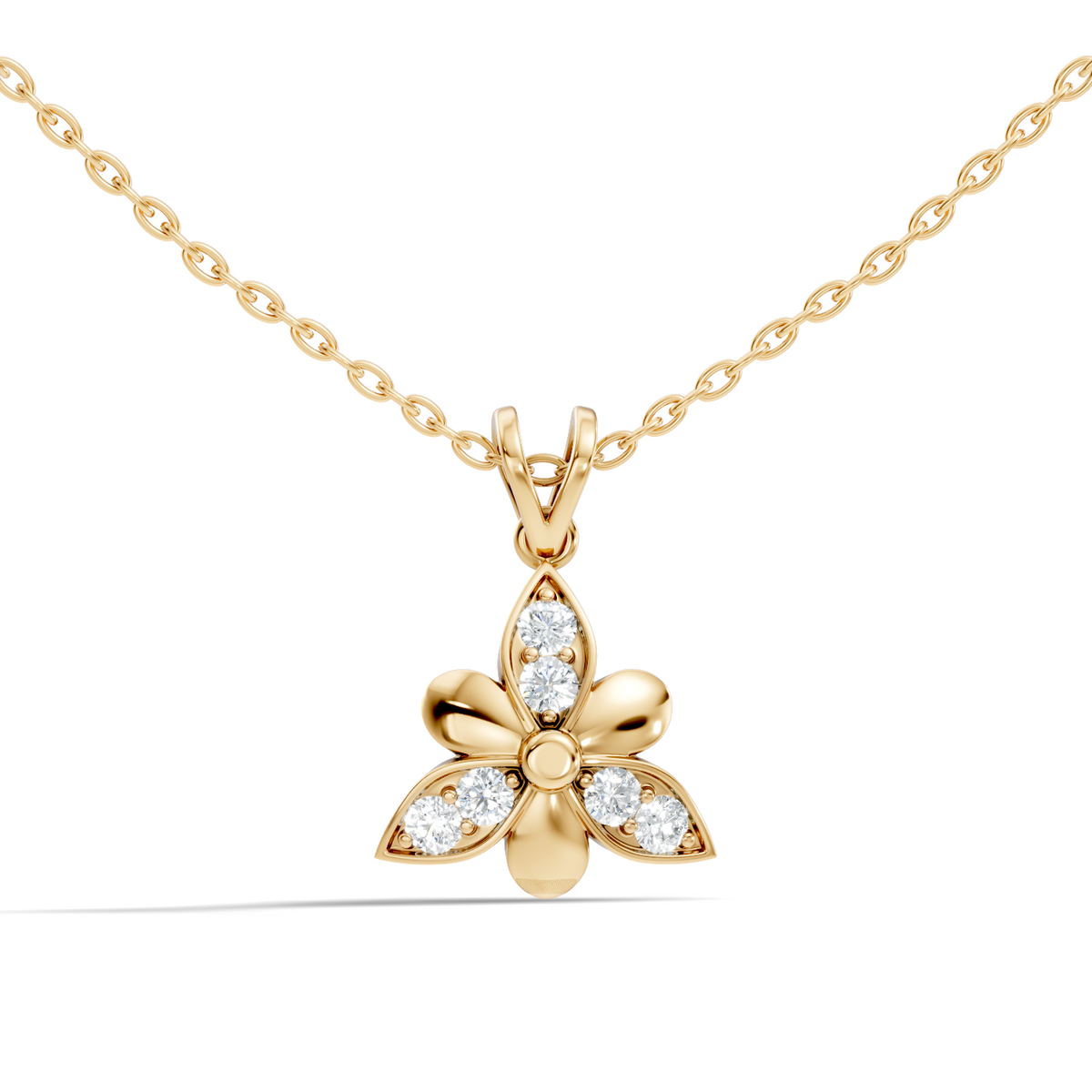 White Gold Vintage Pendant with Diamond Elegant Floral Design Perfect Gift For Annversary - HIGHCARAT DIAMONDS