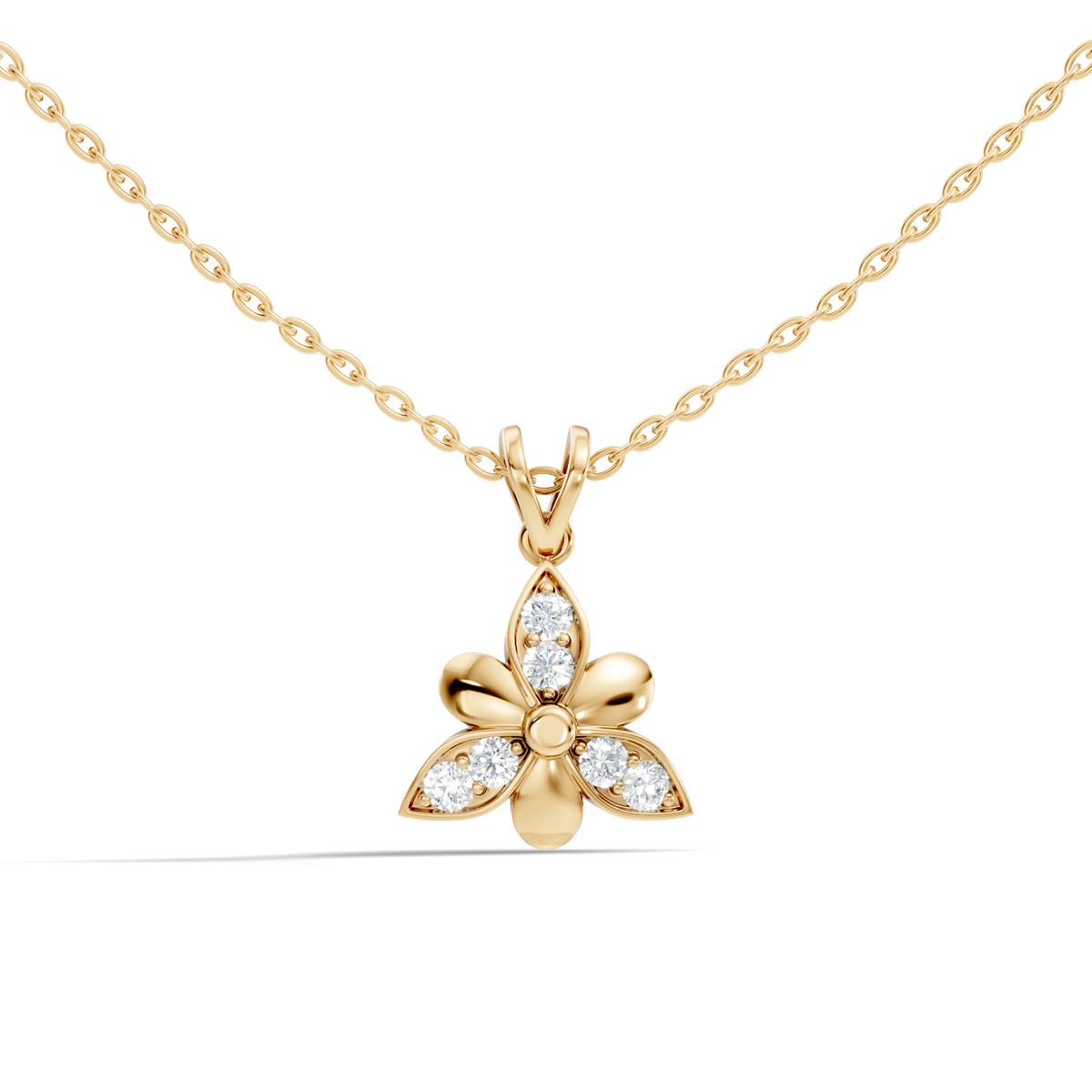 White Gold Vintage Pendant with Diamond Elegant Floral Design Perfect Gift For Annversary - HIGHCARAT DIAMONDS