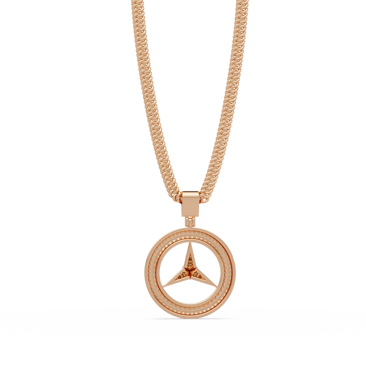 Three Point Star Lab Grown Diamond Pendant Necklace - HIGHCARAT DIAMONDS